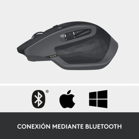 Ratón inalámbrico por bluetooth logitech mx master 2s batería recargable hasta 4000 dpi