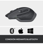 Ratón inalámbrico por bluetooth logitech mx master 2s batería recargable hasta 4000 dpi