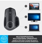 Ratón inalámbrico por bluetooth logitech mx master 2s batería recargable hasta 4000 dpi