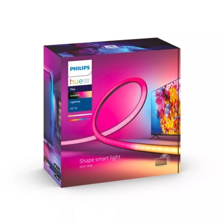 Tira led inteligente para tv philips hue play gradient lightstrip 75'' precisa philips hue bridge y hue sync