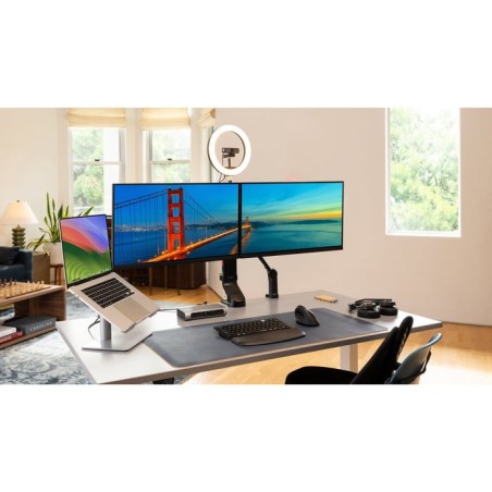Soporte kensington smartfit space-saving dual 2 monitores negro
