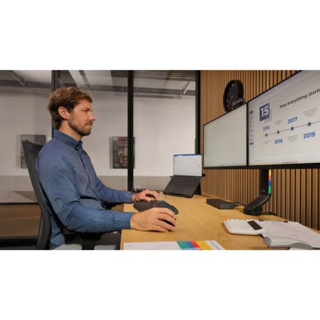 Soporte kensington smartfit space-saving dual 2 monitores negro