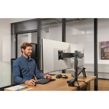 Soporte kensington smartfit space-saving dual 2 monitores negro