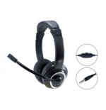 Conceptronic auriculares con microfono polona 02b / estereo / jack 3.5mm / voip / negro
