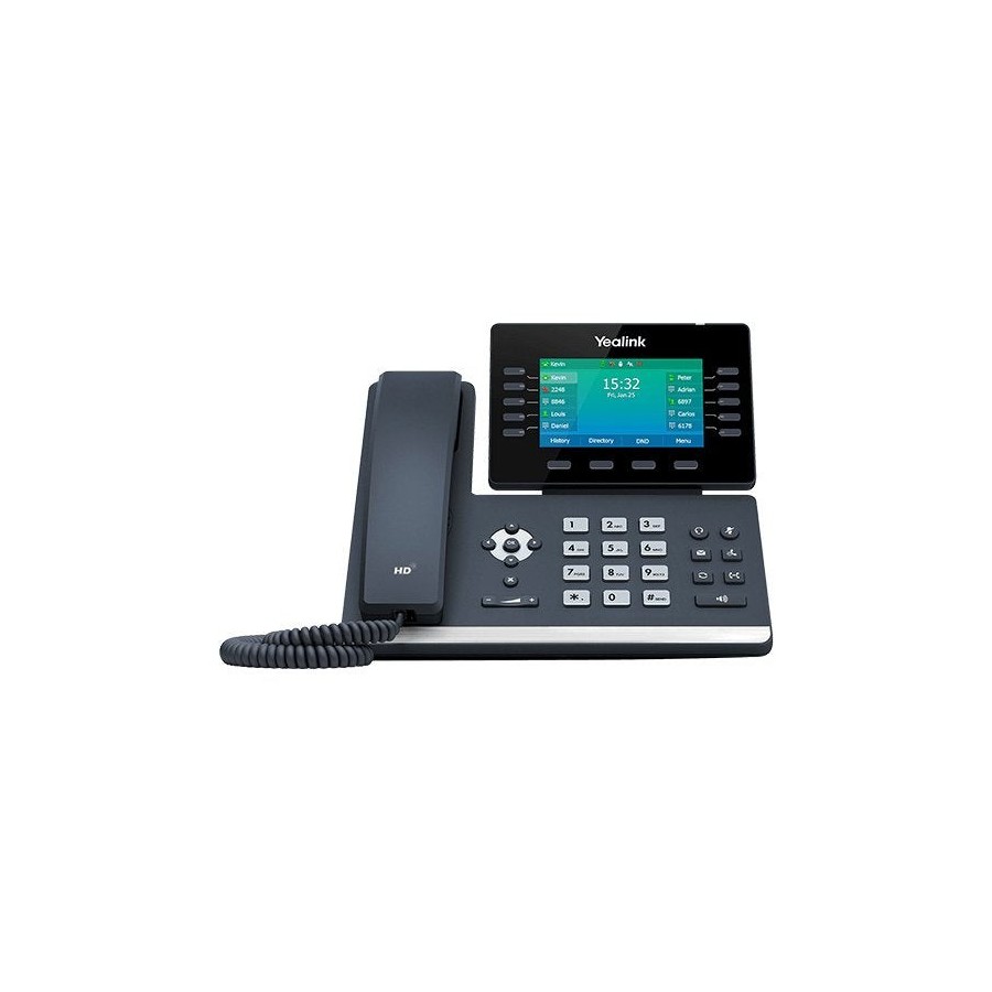 Yealink sip-t54w teléfono ip negro terminal con conexión por cable lcd 10 líneas wifi