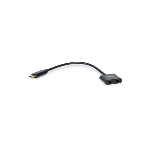 Cable adaptador usb-c a audio dac 2 jack 3.5mm hembra para auricular y microfono