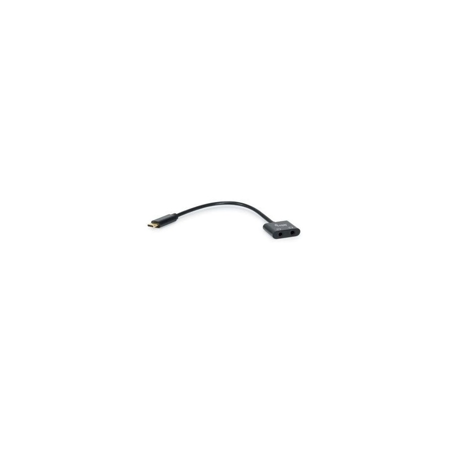 Cable adaptador usb-c a audio dac 2 jack 3.5mm hembra para auricular y microfono