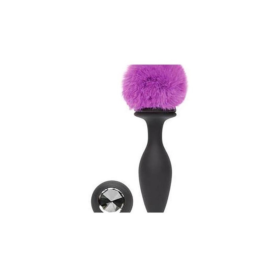 Plug anal con vibración y control remoto doble base púrpura grande