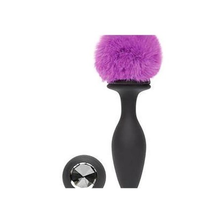 Plug anal con vibración y control remoto doble base púrpura grande