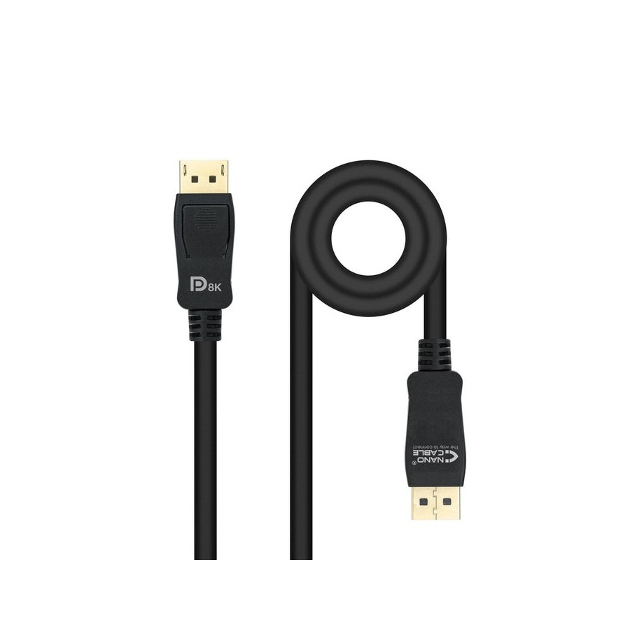 Nanocable cable displayport 1.4 macho a displayport 1.4 macho 2m - certificado vesa - negro