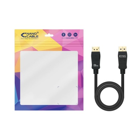 Nanocable cable displayport 1.4 macho a displayport 1.4 macho 2m - certificado vesa - negro