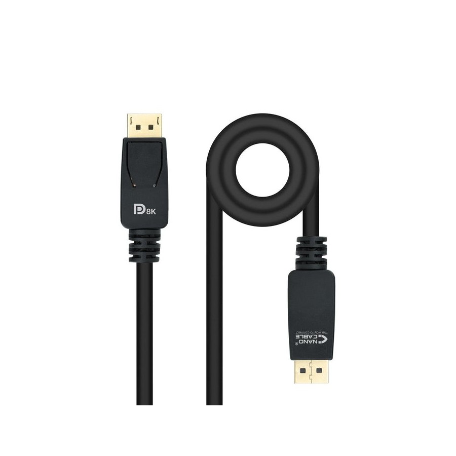 Nanocable cable displayport 1.4 macho a displayport 1.4 macho 3m - certificado vesa - negro