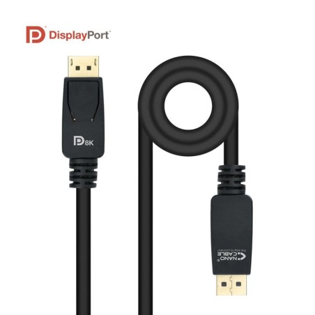 Nanocable cable displayport 1.4 macho a displayport 1.4 macho 3m - certificado vesa - negro
