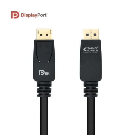 Nanocable cable displayport 1.4 macho a displayport 1.4 macho 3m - certificado vesa - negro