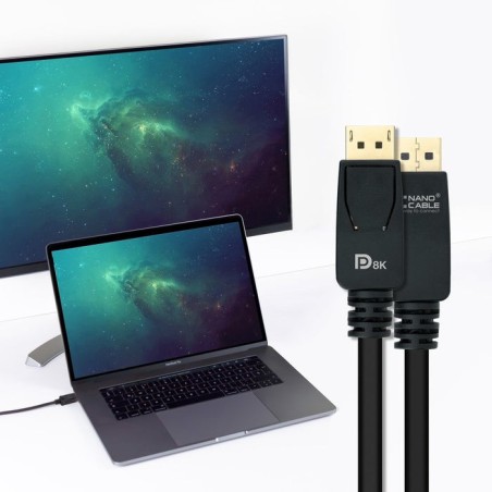 Nanocable cable displayport 1.4 macho a displayport 1.4 macho 3m - certificado vesa - negro