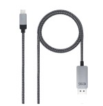 Nanocable cable conversor usb-c macho a displayport macho 1.80m - negro/plata