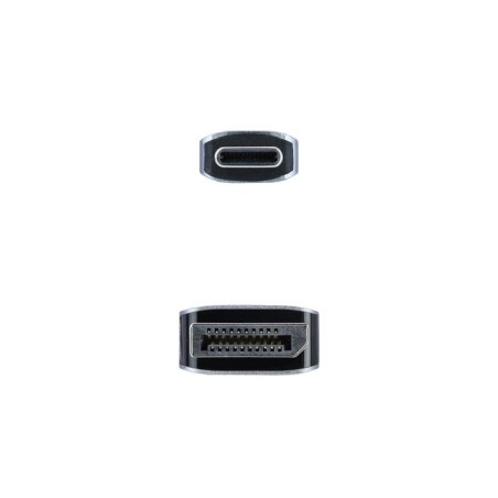 Nanocable cable conversor usb-c macho a displayport macho 1.80m - negro/plata