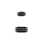 Nanocable cable conversor usb-c macho a displayport macho 1.80m - negro/plata