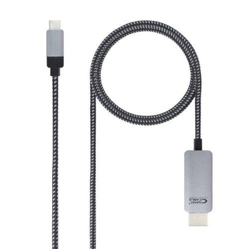 Nanocable cable conversor usb-c macho a hdmi macho 1.80m - negro/plata