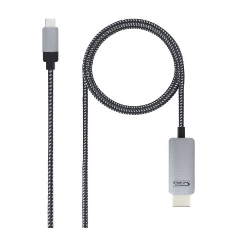 Nanocable cable conversor usb-c macho a hdmi macho 1.80m - negro/plata
