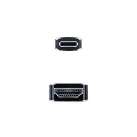Nanocable cable conversor usb-c macho a hdmi macho 1.80m - negro/plata