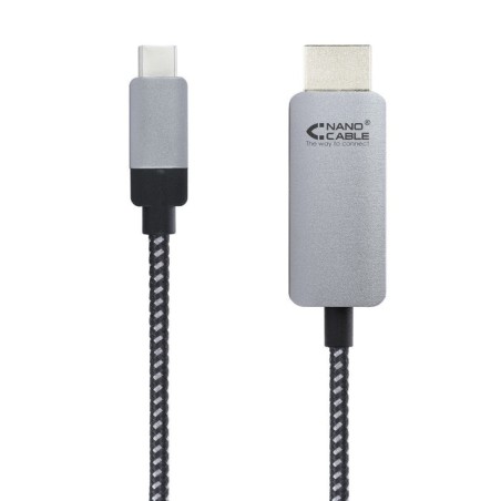 Nanocable cable conversor usb-c macho a hdmi macho 3m - negro/plata