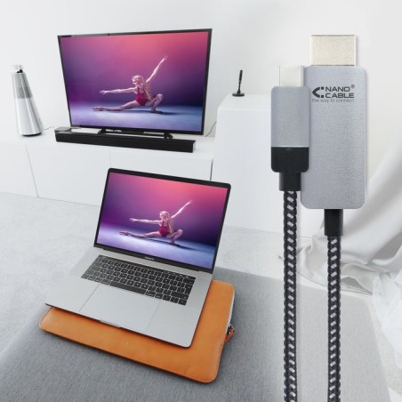 Nanocable cable conversor usb-c macho a hdmi macho 3m - negro/plata