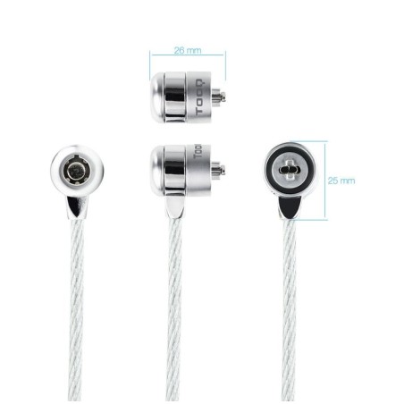 Tooq cable de seguridad universal con llave para portatiles - acero 4.5mm - longitud 1.50m