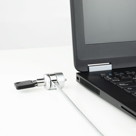Tooq cable de seguridad universal con llave para portatiles - acero 4.5mm - longitud 1.50m