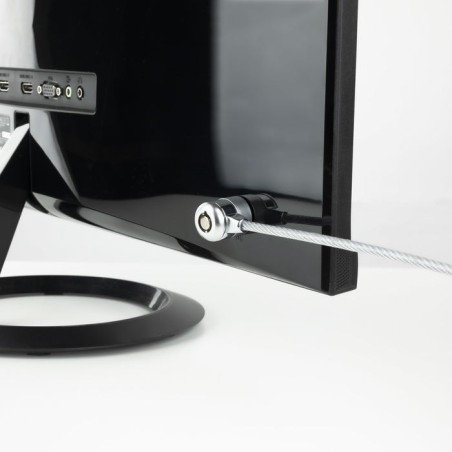 Tooq cable de seguridad universal con llave para portatiles - acero 4.5mm - longitud 1.50m