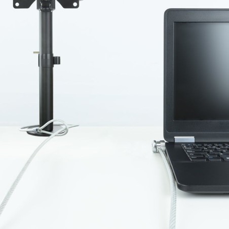 Tooq cable de seguridad universal con llave para portatiles - acero 4.5mm - longitud 1.50m