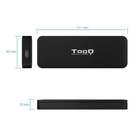 Tooq carcasa externa ssd m2 nvme pcie usb-c - negro