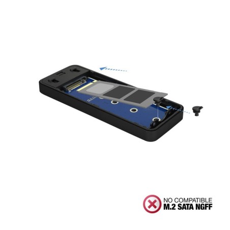 Tooq carcasa externa ssd m2 nvme pcie usb-c - negro