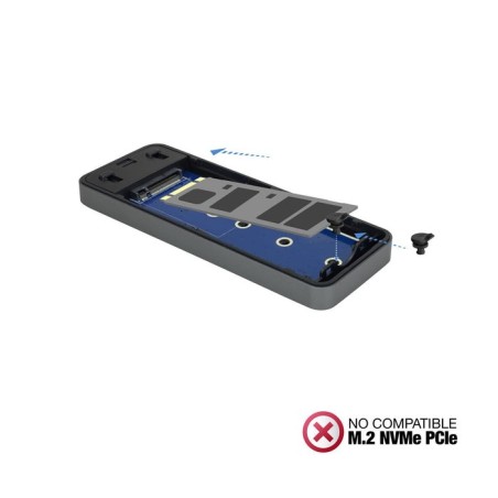 Tooq carcasa externa ssd m2 ngff usb-c - gris