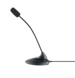 Tooq microfono de escritorio flexible omnidireccional - interruptor on/off - cable de 2m - jack 3.5mm - negro