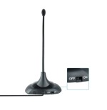 Tooq microfono de escritorio flexible omnidireccional - interruptor on/off - cable de 2m - jack 3.5mm - negro