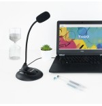 Tooq microfono de escritorio flexible omnidireccional - interruptor on/off - cable de 2m - jack 3.5mm - negro