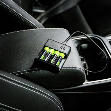 Cargador pilas aa / aaa + micro usb + type c greencell