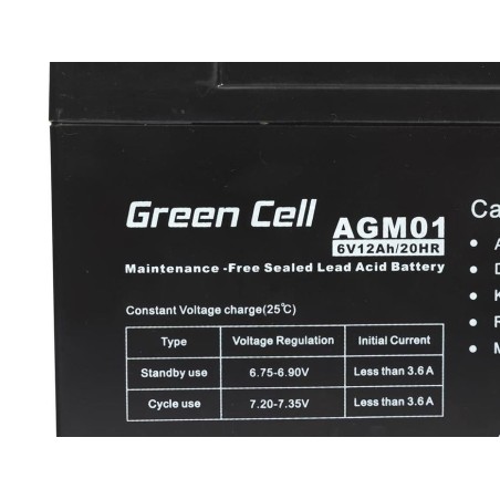 Green cell batería agm 6v12ah