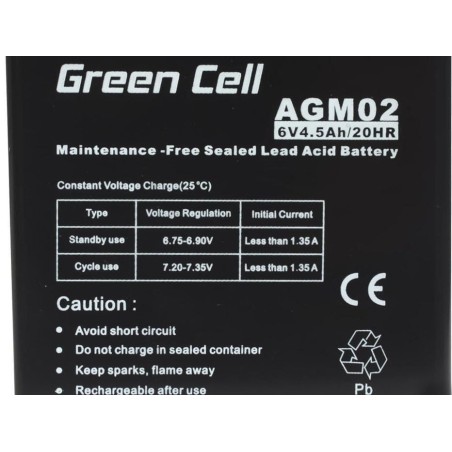 Green cell battery agm 6v4.5ah