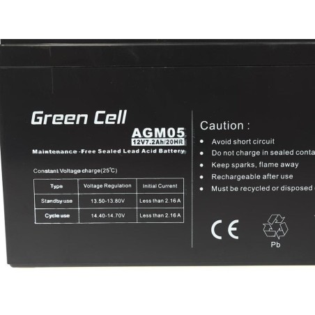 Green cell batería agm 12v7.2ah