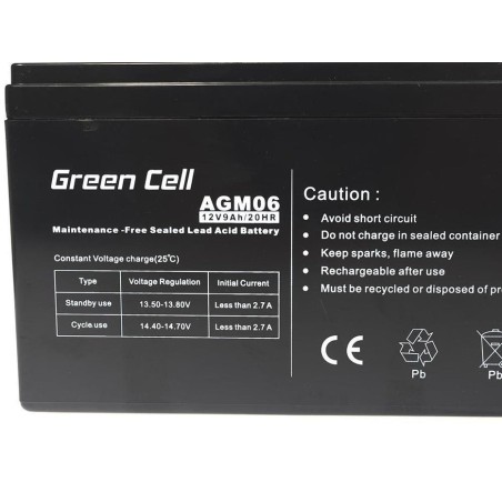 Green cell batería agm 12v9ah