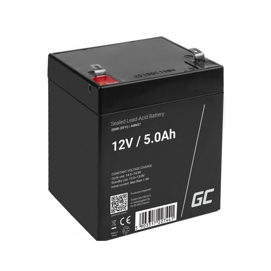 Greencell batería agm 12v 5ah