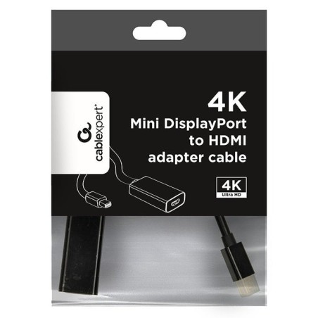 Cable adaptador gembird 4k mini displayport a hdmi negro