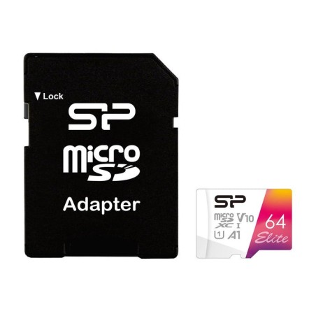 Tarjeta de memoria silicon power elite micro sdxc 64gb uhs-i a1 v10