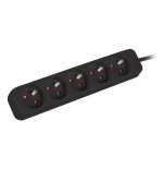 Lanberg regleta 5 tomas 1m para sais ps0-05e-0100-iec-bk