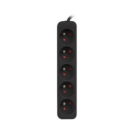Lanberg regleta 5 tomas 1m para sais ps0-05e-0100-iec-bk