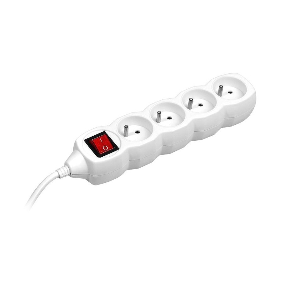 Tracer regleta 4 tomas con interruptor cable alargador 3.0m blanco