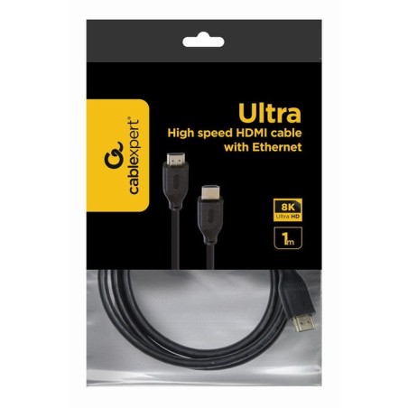 Gembird cc-hdmi8k-1m cable hdmi de ultra alta velocidad con ethernet, serie selecta 8k, 1 m