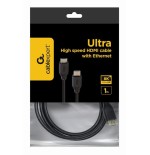 Gembird cc-hdmi8k-1m cable hdmi de ultra alta velocidad con ethernet, serie selecta 8k, 1 m